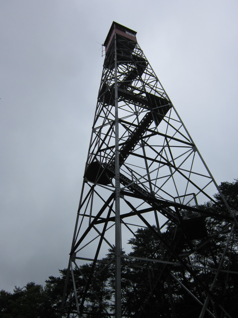 Restored fire tower that was originally constructed in 1934. You can climb it but can’t get inside the shack on top. It’s 80ft tall with 105 stairs.